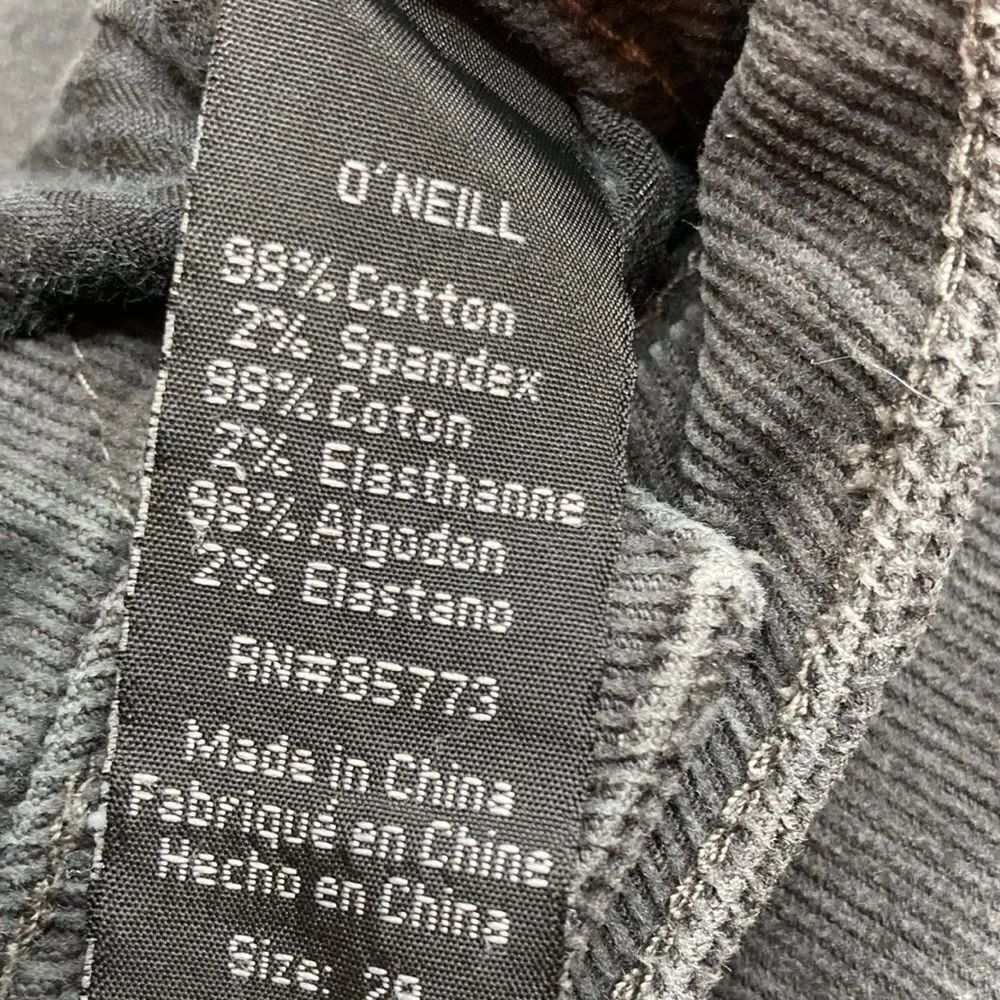 O’NEILL 29 Unisex Stretch Charcoal Corduroy Chino Standard Casual Skater Pants